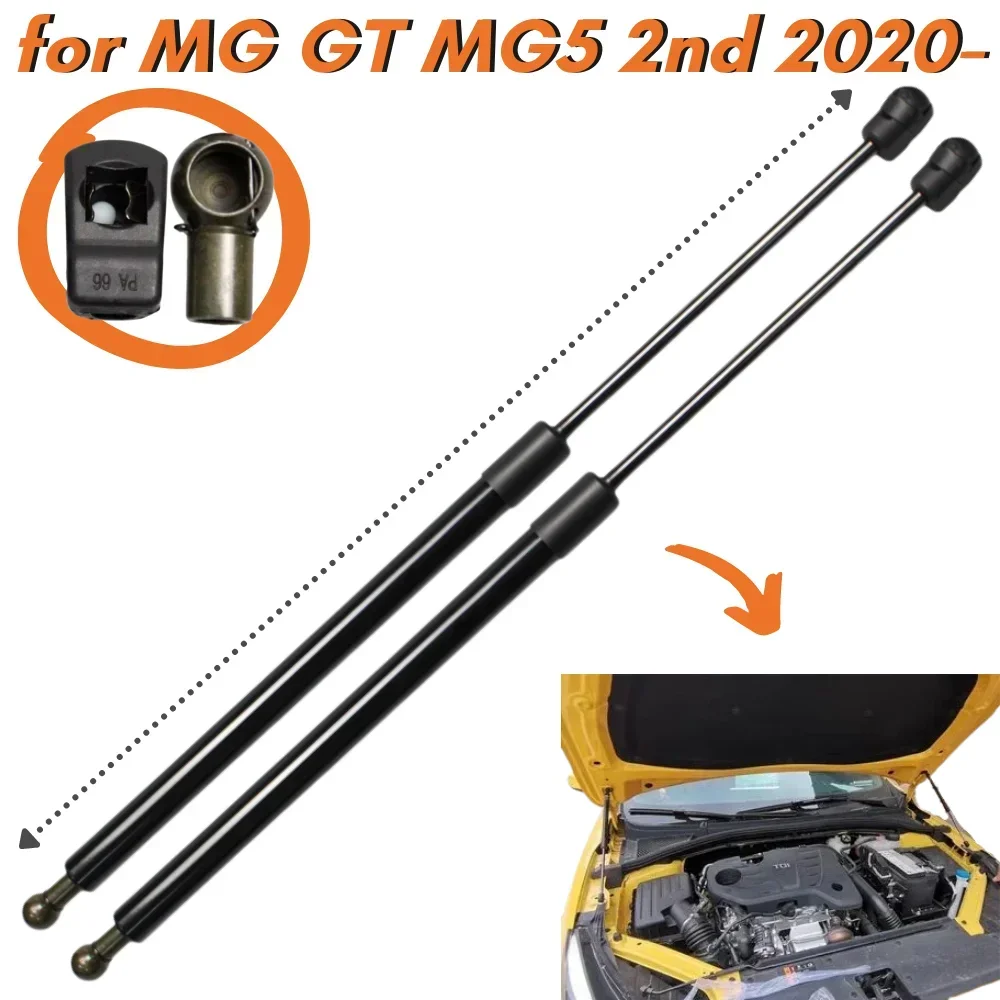 

Qty(2) Carbon Fiber Hood Struts for MG GT MG5 2nd 2020-present Front Bonnet Gas Springs Shock Absorber Lift Support Strut Bars