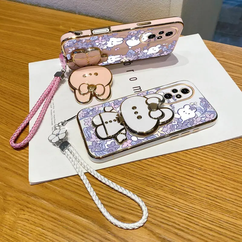 البرسيم حزام الحبل الطفل لطيف أرنب حامل هاتف الحال بالنسبة لهواوي الشرف 9X برو 60 70 80 90 100 200 300 برو الترا Y9s غطاء