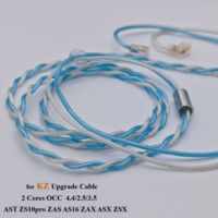 KZ 2 core Earphone Cable High Purity Silver Plated Upgrade Headphone Cable 3.5 MM Plug for AST zs10pro Zas as16 Zax ASX ZSX 2.5