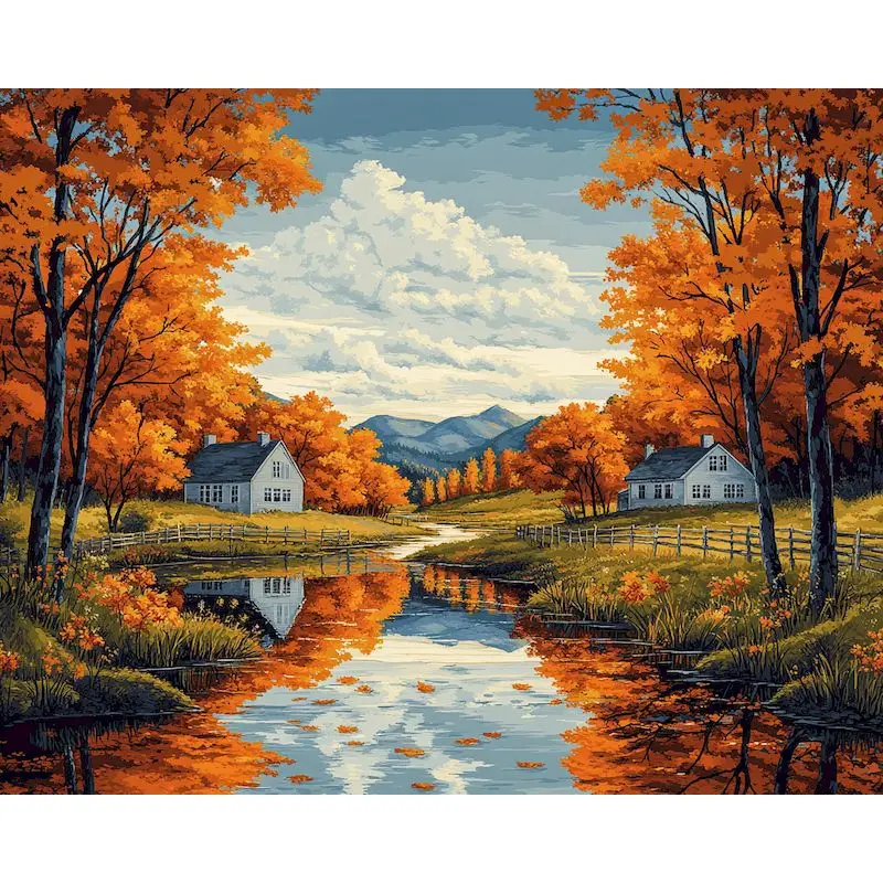 

GATYZTORY Frame Forest Lake DIY Painting By Numbers Kit Landscape Canvas Acrylic Wall Art Picture Diy Paint By Numbers For Home