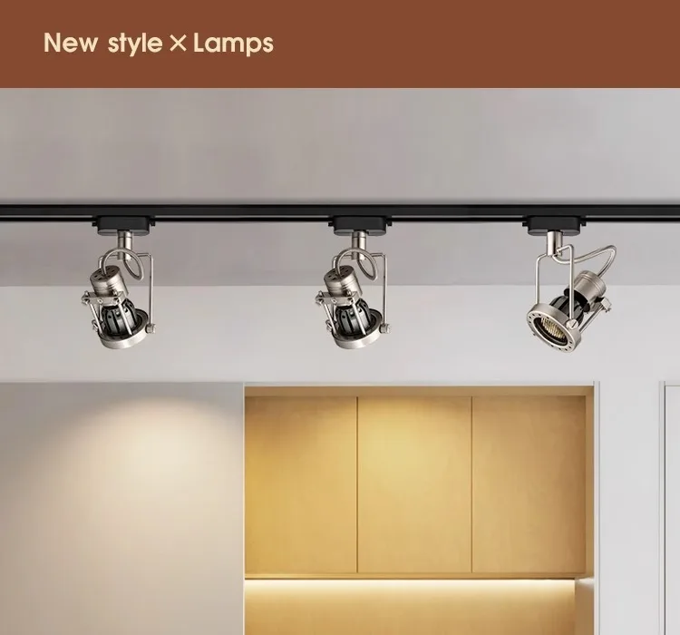 Led Track Light Industrial Style Rail Spot Light Aluminum Brushed Nickel Color Ceiling Lamp Whole Full Set 3 4 Lights Wall Wash