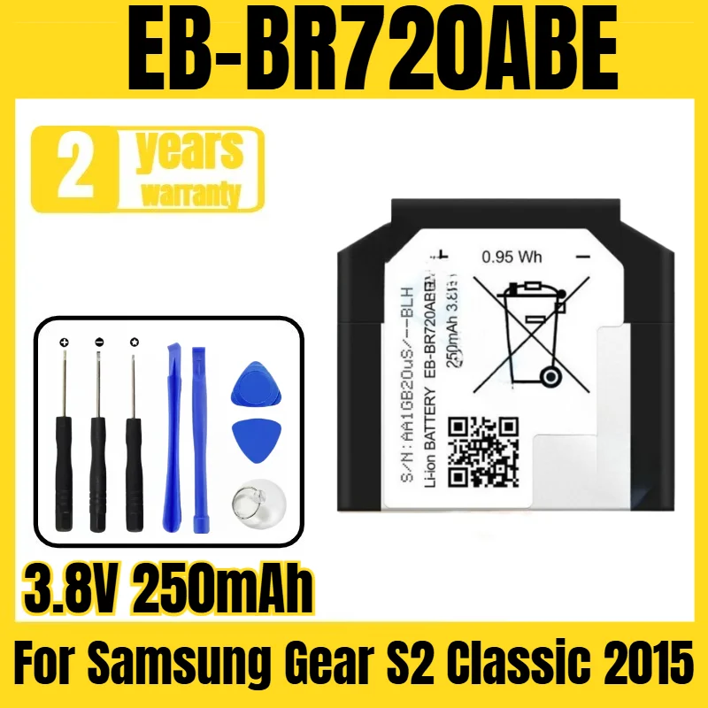 

Аккумулятор для умных часов EB-BR720ABE, подходит для Samsung Gear S2 Classic 2015, новый, большой емкости, с инструментом для замены, 3.8V 250mAh.