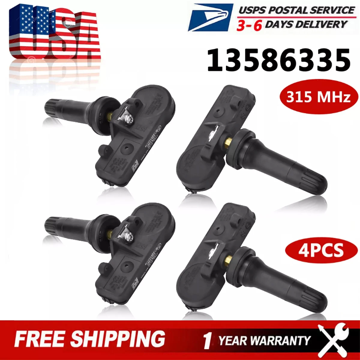 

4x оригинальные 13586335 датчик контроля давления в шинах TPMS для GM Chevy GMC Buick