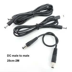 Bilashmart 0.5m/1M/2M 12V DC Male To Male plug Power supply M/M Connector Extension cable Plug 5.5mmx2.1mm CCTV camera Adapter Cord 22awg t