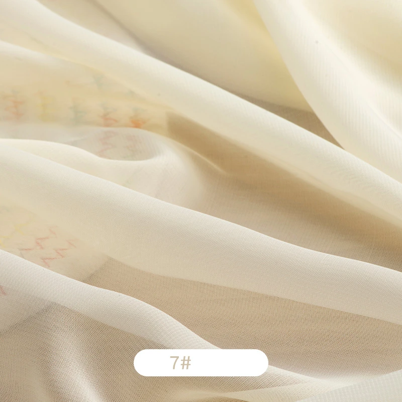 Solid Color Plain White See through Sheer Fabric,Transparent Silk Chiffon Dress Material, Soft Crepe Voile Fabric