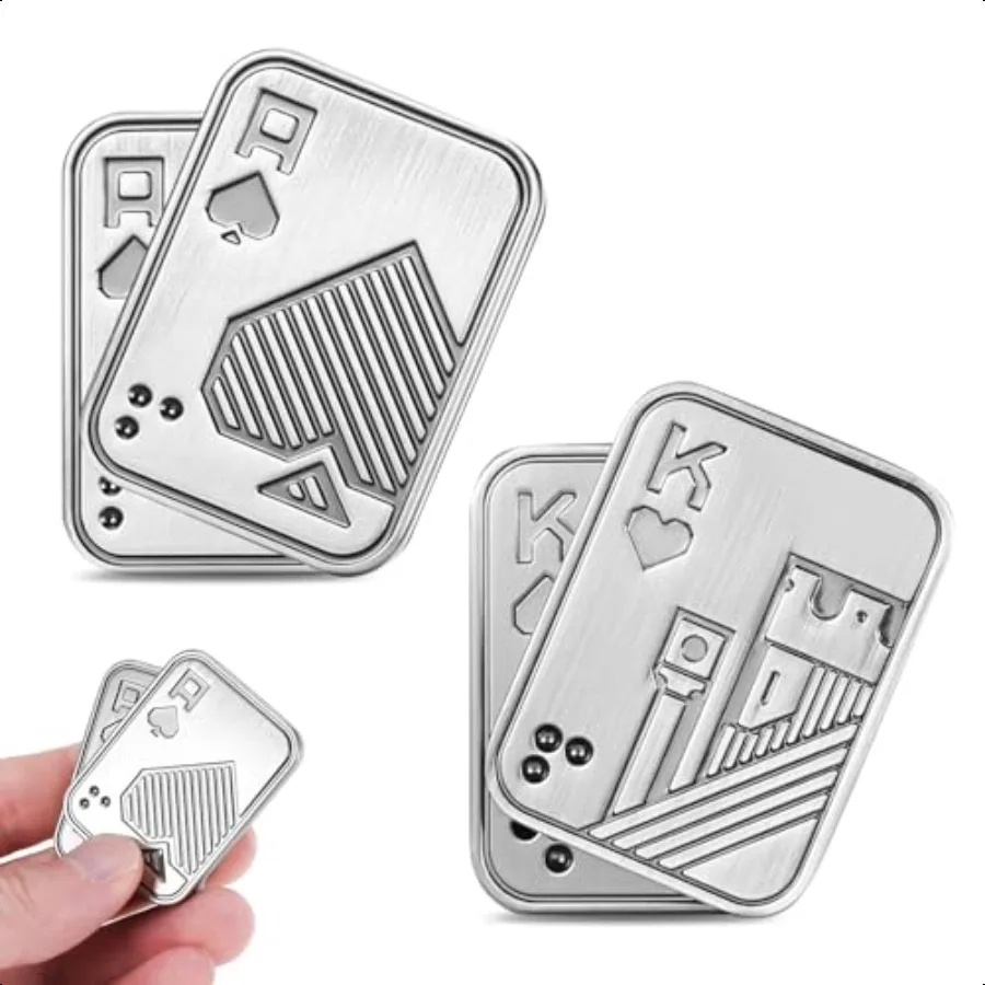

2 шт. металлический покерный слайдер-слайдер магнитный EDC игрушки-непоседа Str Relief Poker Push Card крутая металлическая игрушка-непоседа с ручным вращением игрушки O