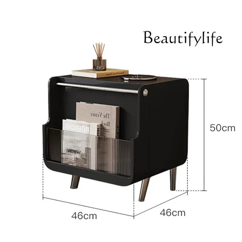 TT فاخر أسود طاولة ليلية أدراج خشبية منتصف القرن منضدة جمالية تخزين مخفي العصرية Mesitas De Noche أثاث غرفة نوم