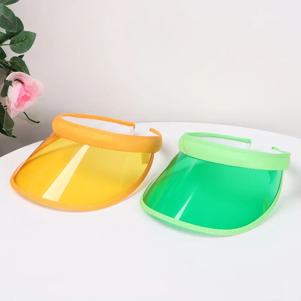 Męskie Damskie Lekkie Czapki Plażowe z PVC Chroniące przed Promieniowaniem UV Sportowe Kapelusze Daszek Przeciwsłoneczny