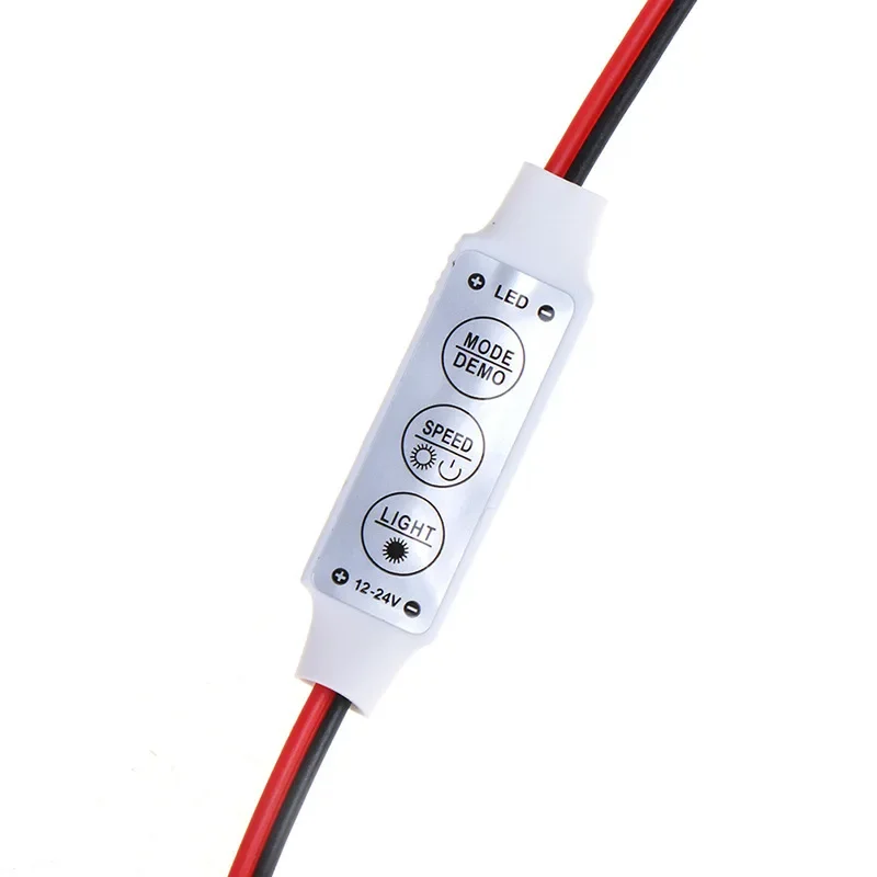 Mini 3 Buttons Light Strip Controller DC 12V 24V LED RGB Controler 4pin LED RGB Dimmer Connector for 2835 5050 LED Light Strip