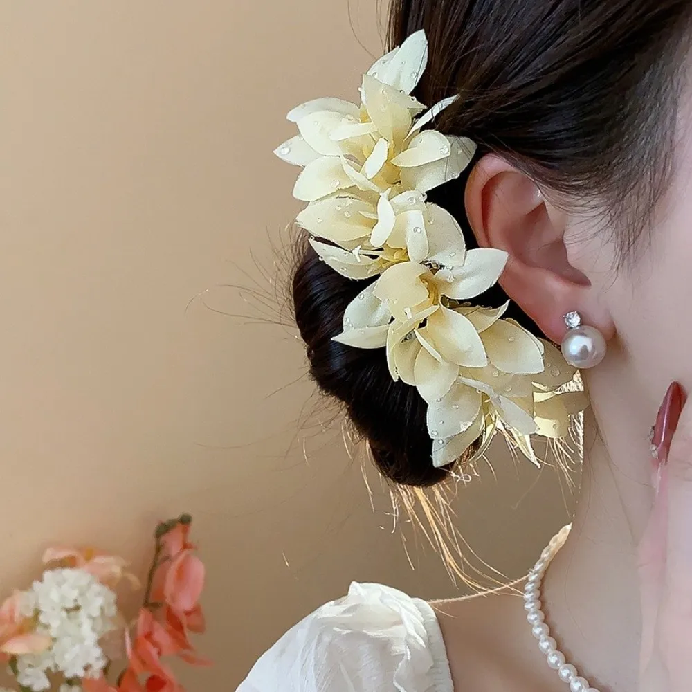 

Sweet Large Flower Hair Stick Bohemian Simulation Flower Chinese Style Side Clip Fairy Hairpin Thai Hair Fork Bridesmaid