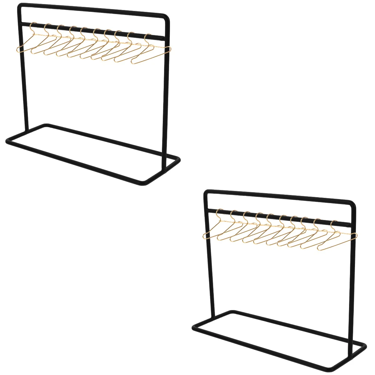 2 Sets Mini Hanger Hangers and Rack Clothing Clothes Dry Miniature Racks Apparel Babies Dolls
