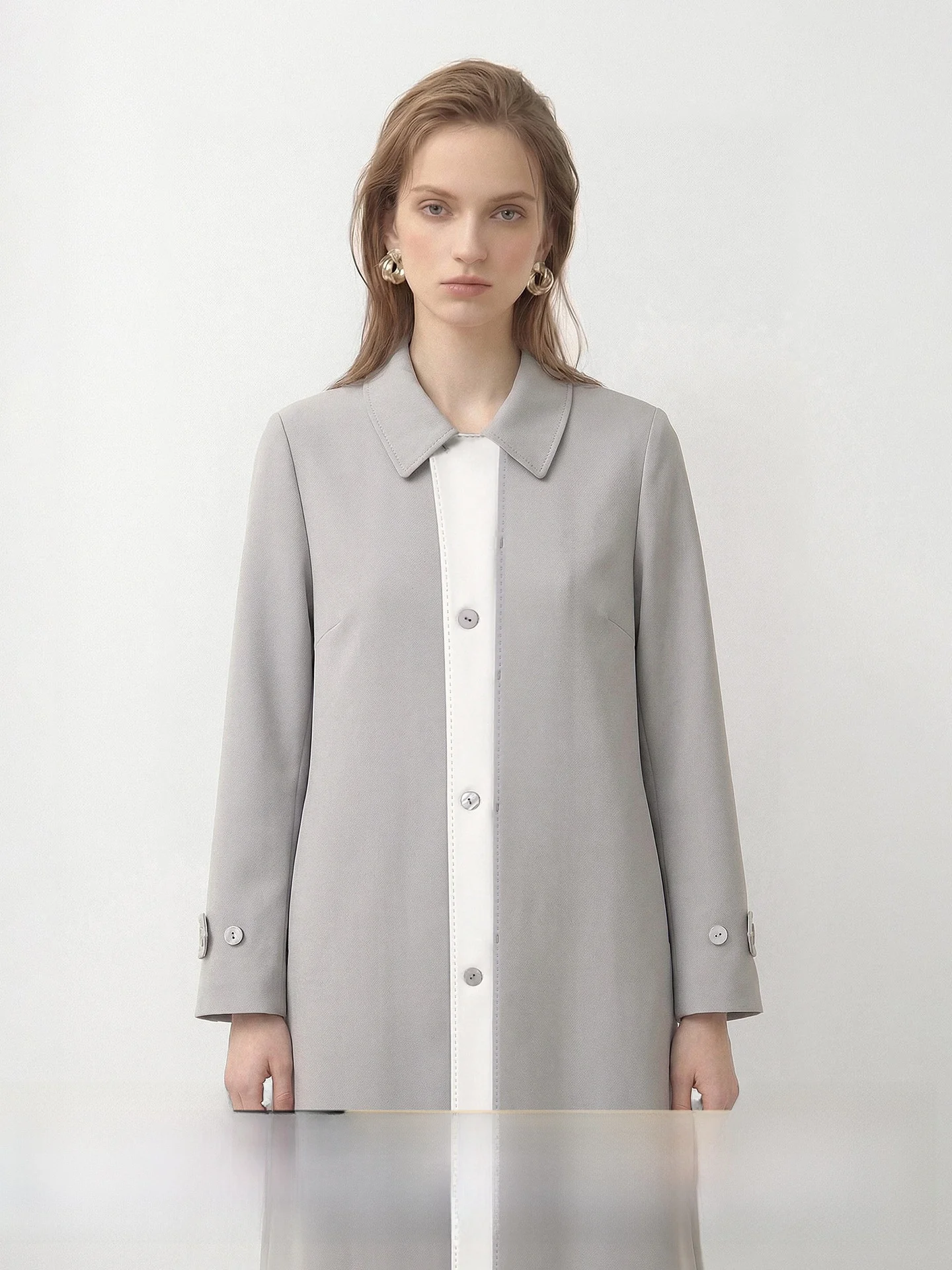 

Пальто женское CVANEA из шелка, шерсти и ацетата, контрастных цветов, повседневное, универсальное, для работы, весеннее, прямого кроя, с длинными рукавами, с воротником