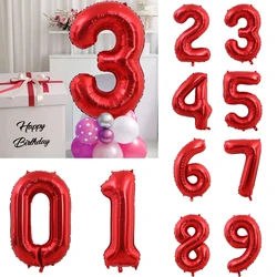 40 Inch Red Aluminum Foil Digital Balloon Birthday Wedding Graduation Party Decoration Baby Bath