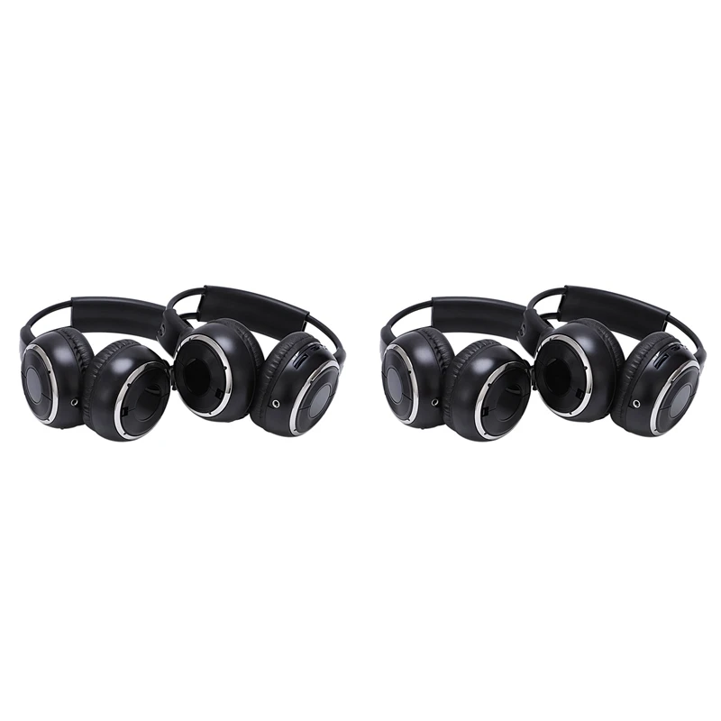 

Hot Sale4 X Double Infrared Stereo Wireless Headphone Headset IR Car DVD Player Headrest Black