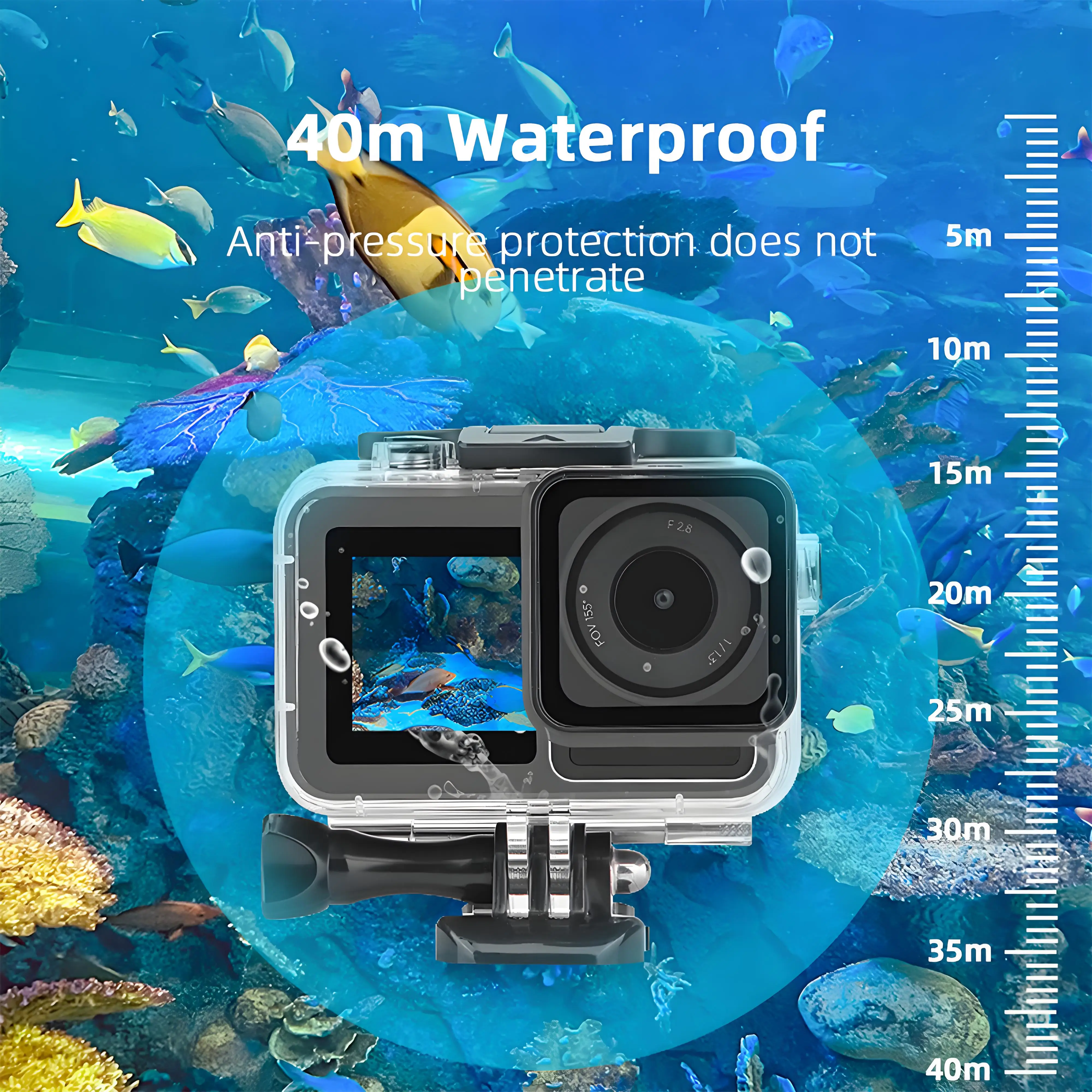 Waterproof Case for DJI Osmo Action 5 Pro/4/3 Underwater Dive Housing Case Protector with Floating Hand Grip Accessories