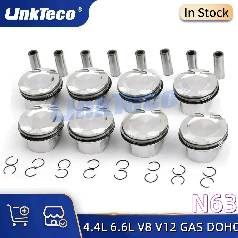 8 x Pistons & Rings Set 89mm For BMW X5 X6 550i 650i 750i M760i M760Li F07 F10 F11 F12 F13 E70 E71 E72 4.4 6.6 L V8 V12 GAS DOHC