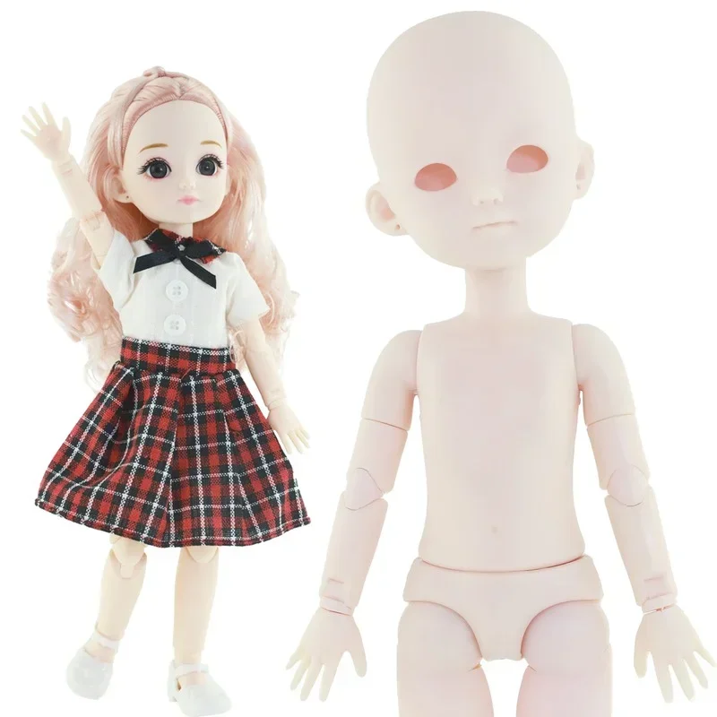 28cm 1/6 Bjd Doll 22 Moveable Jointed Nude Waist Rotation Body DIY Without Makeup for Girl Toys Gift No Eyeballs