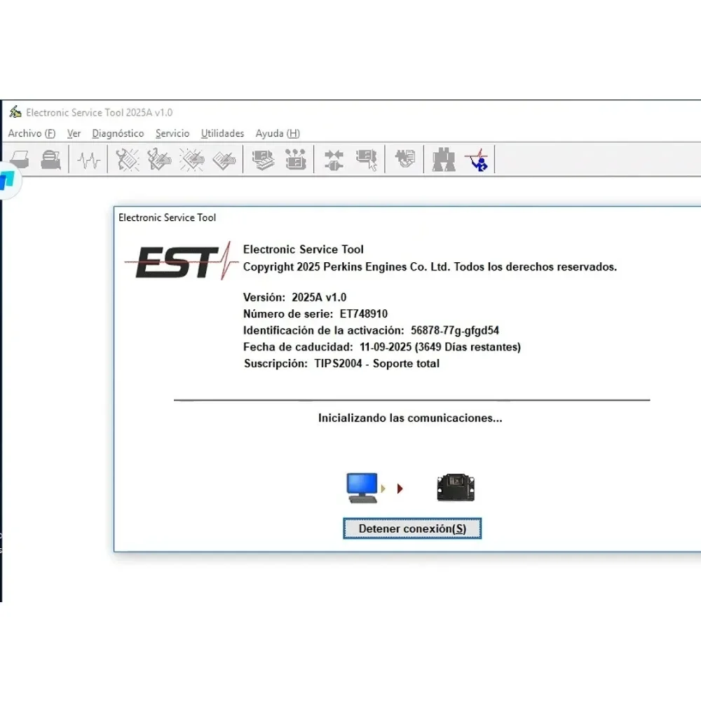 Perkins EST 2025A V1.0 لـ Cat NEW ET 2025A برنامج التشخيص HGWU 1 قطعة تثبيت قطعة واحدة غير مقفلة
