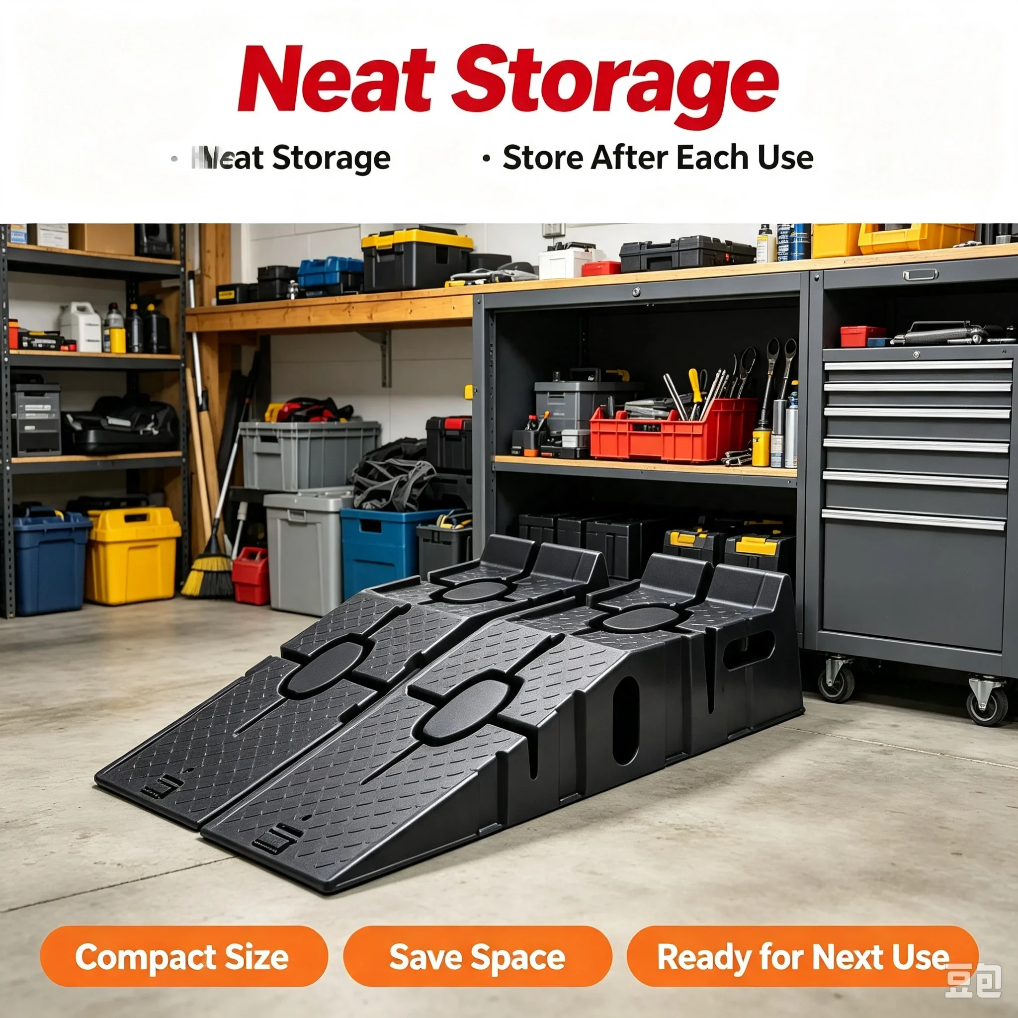 1/2pcs Heavy Duty Antiskid Working Ramps, Car Oil Change Slope Bracket, Auto Maintenance Repair Lift Tools
