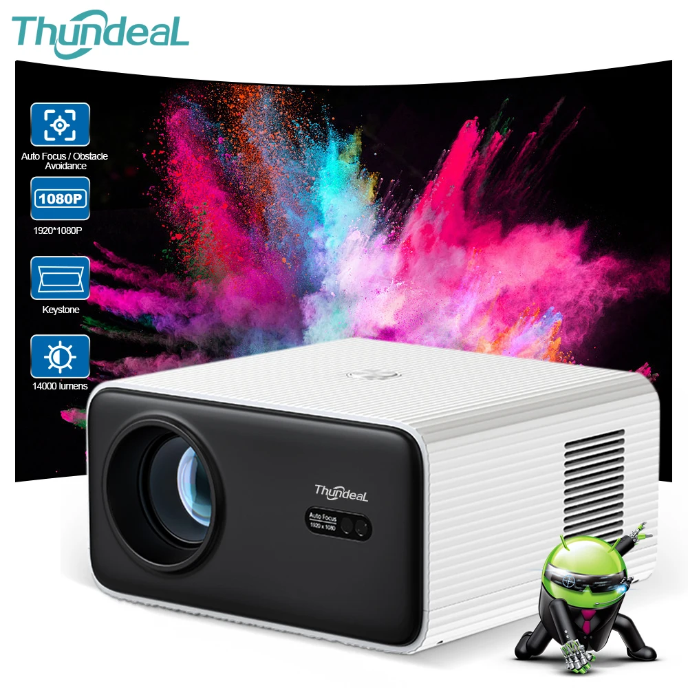 ThundeaL TD85SE Auto Focus Beam Projector 4K Full HD Android 12 WiFi6 3D Home Theater Portable Projector Outdoor Meeting PK L018