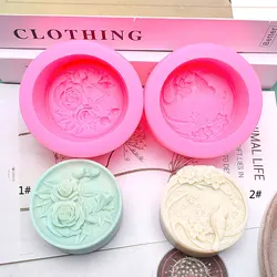 Rose Flower Silicone Candle Mold Bird Relief Soap Resin Plaster Making Set Plant Animal Chocolate Cake Ice Mould Home Decor Gift