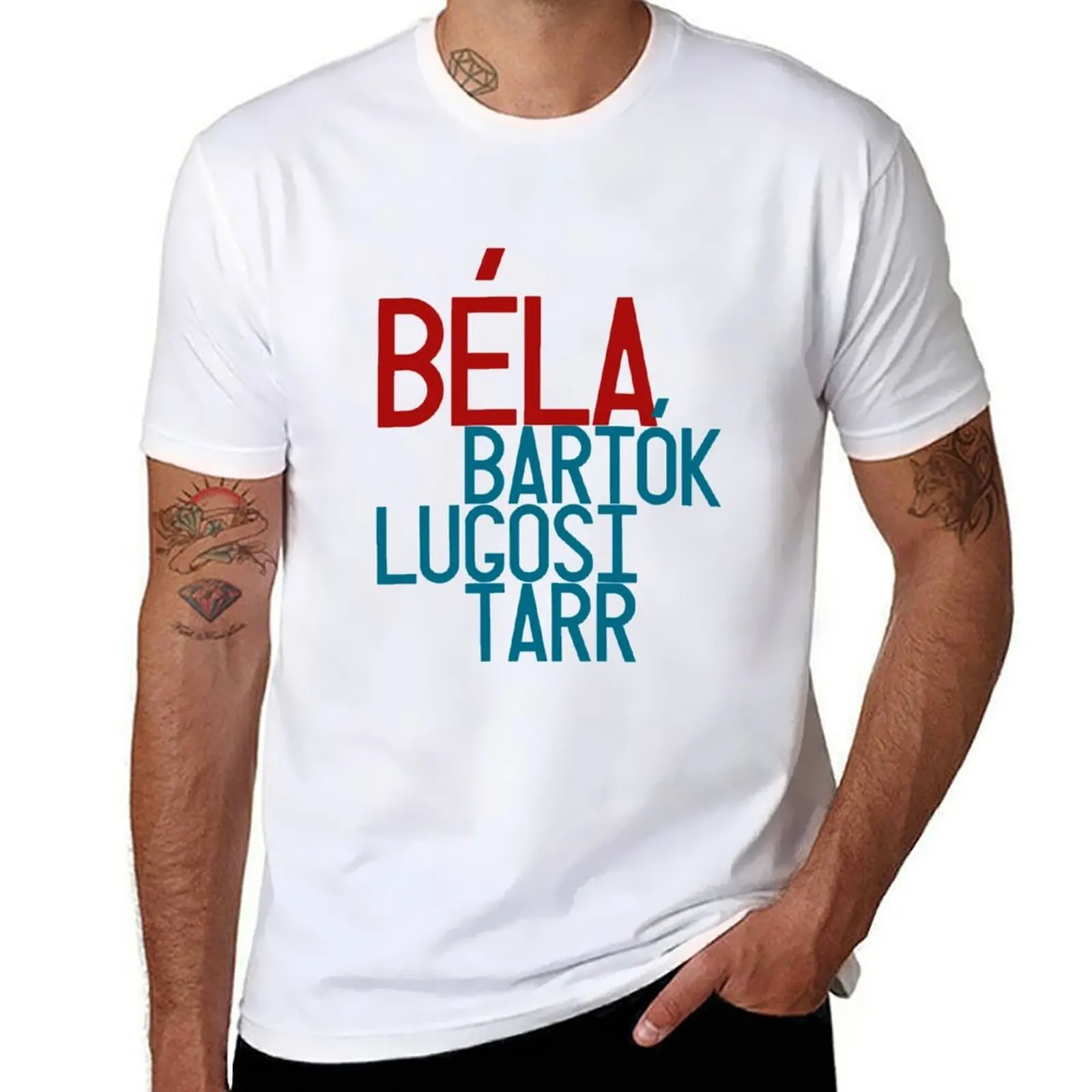 Los tres Belas: Bartok, Lugosi, Tarr camiseta hombre camiseta casual hombre camiseta de lujo