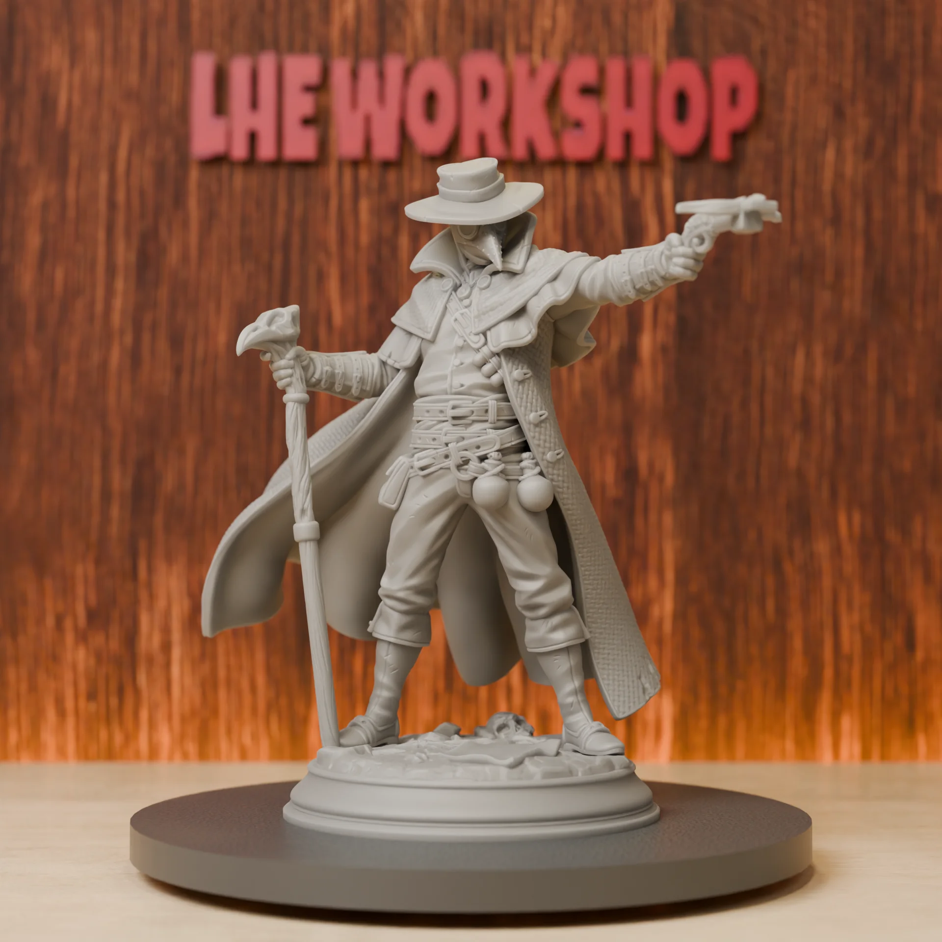 Plague Doctor Miniatures | 28mm-75mm | Resin 3D Printed DND Pathfinder Mini | Unpainted Grey