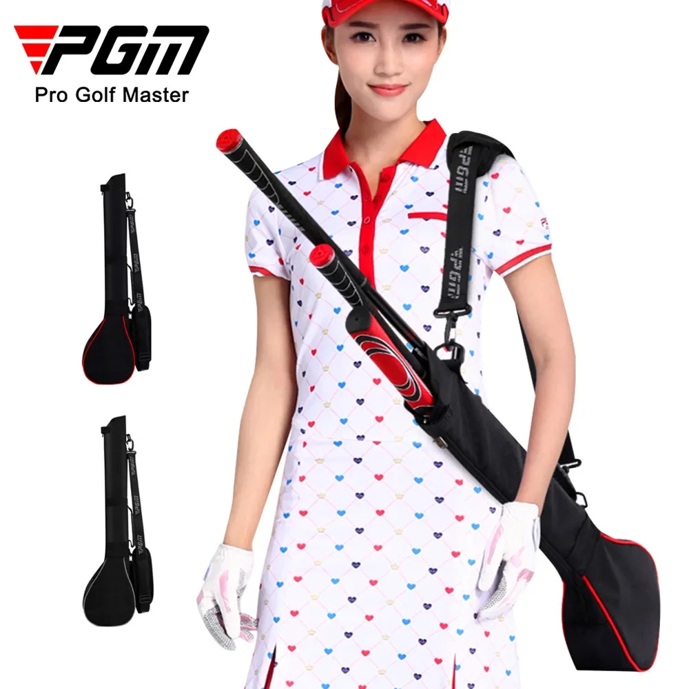 PGM Foldable Golf Bag Mini Soft Golf Club Bag w Adjustable Strap Practice Capacity Packed 3 Clubs Shoulder Club Bag Lightweight