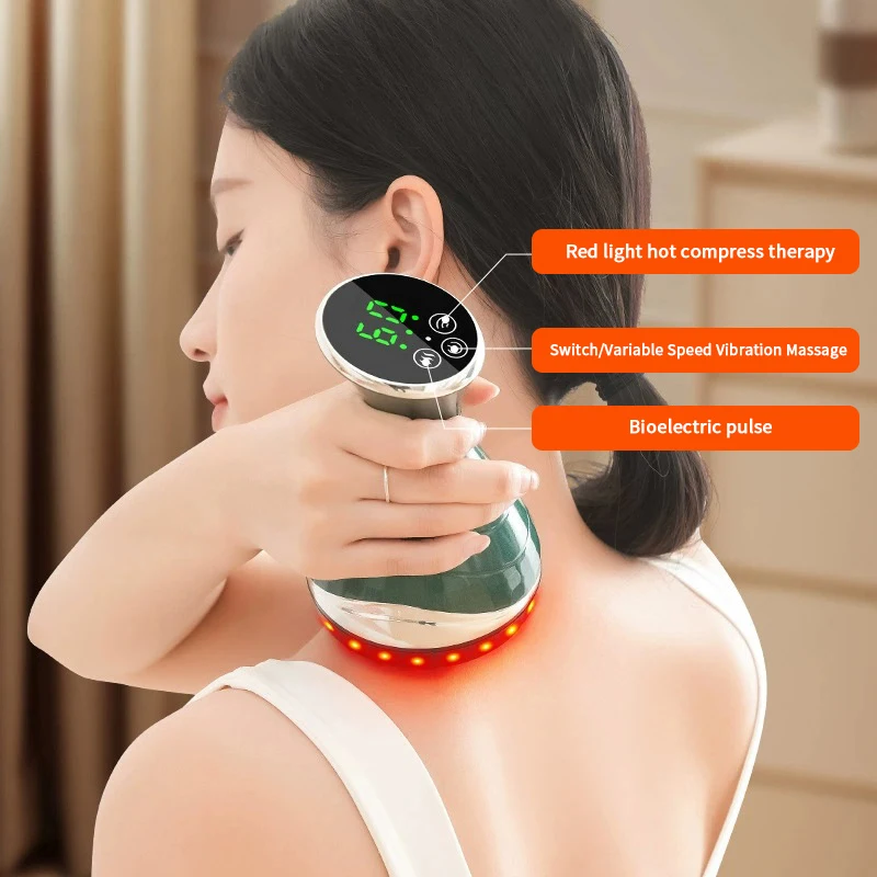 

Электрическая щетка-меридиан, антицеллюлитный массажер для тела Гуа Ша, вибрирующий микротоковый горячий компресс, соскабливание, лимфодренаж, уход