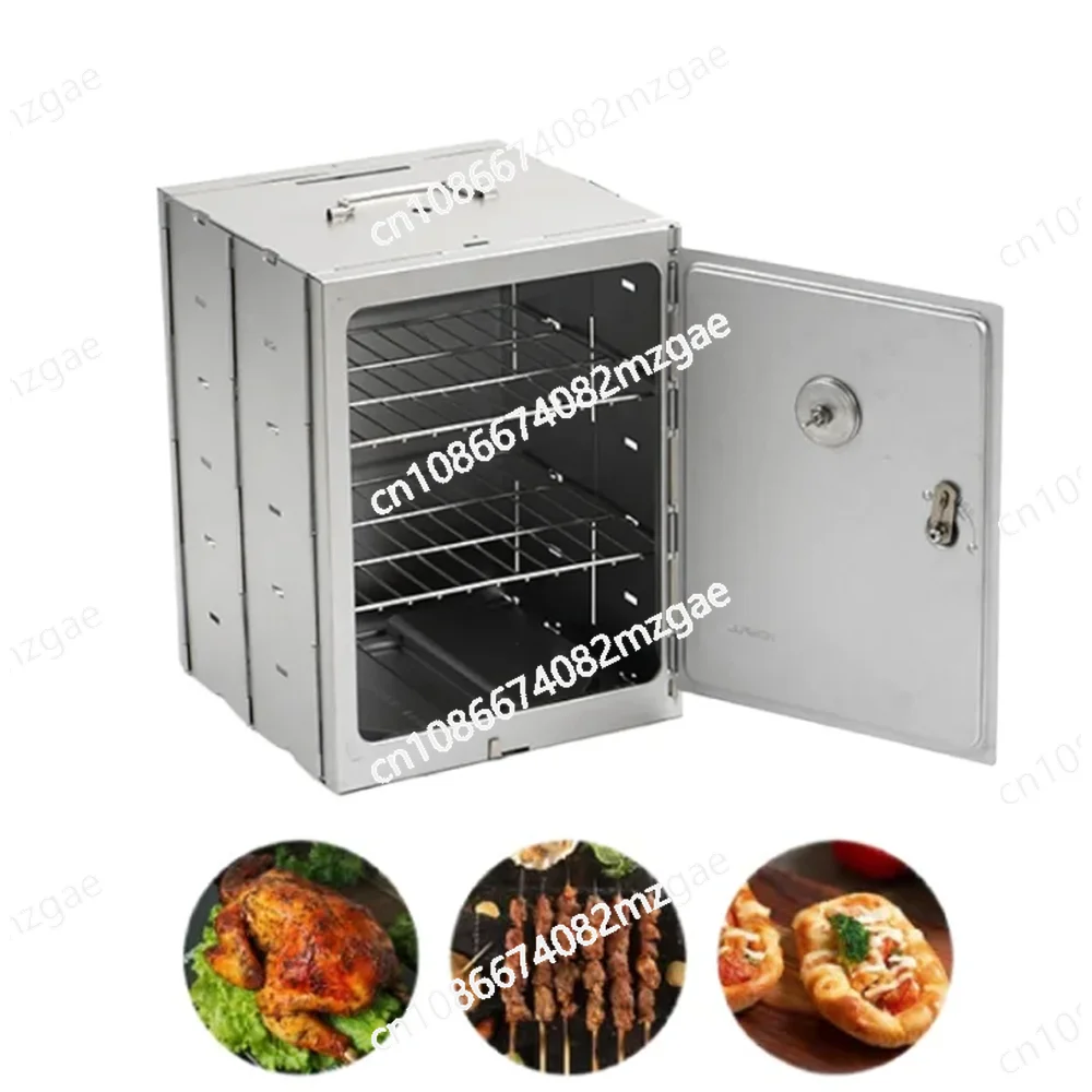 Outdoor Camping Folding Oven Baking Smoker BBQ Grill Insulation Picnic Barbecue Stove Cookware Portable Stainless Steel Oven