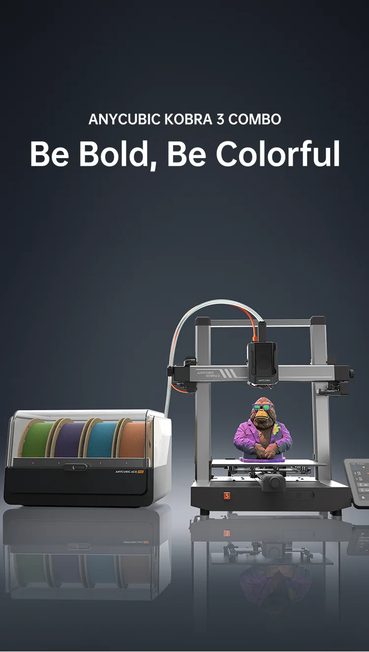 ANYCUBIC Speed FDM Series 3D Printer Kobra 2 Max Kobra 4 3D Printer Large Size Auto-levelling DIY FDM 3D Printers Kobra 4 Combo