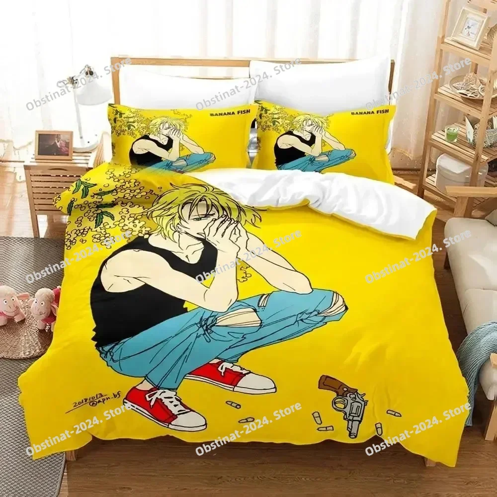 

Anime Banana Fish Bedding Set Printed Duvet Cover Pillowcase Single Double Style Queen King Size Sets Boys Adult