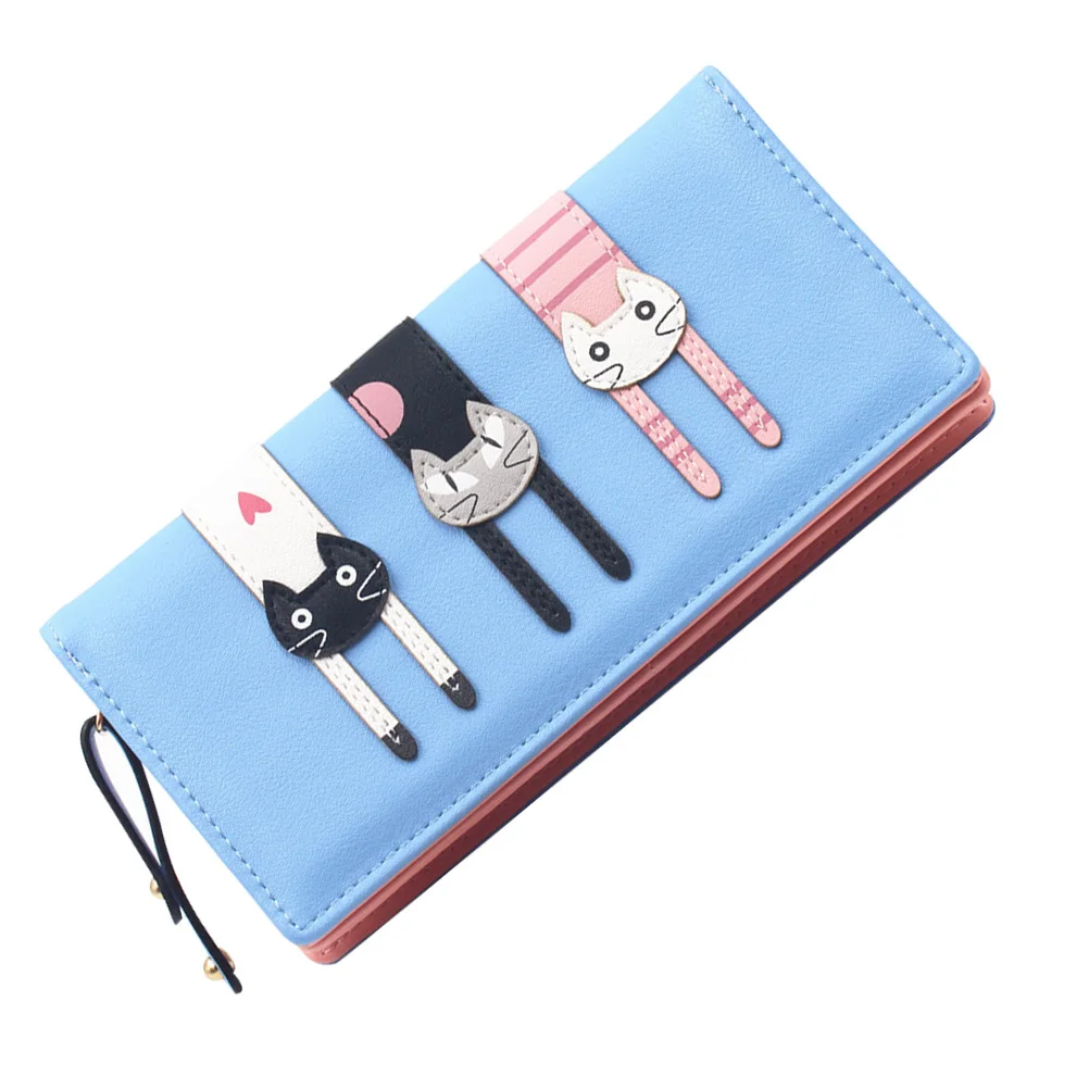 الكرتون القط نمط محفظة من البولي يوريثين المرأة سستة محفظة عملة حامل بطاقة المدمجة محفظة متجر السفر هدية المال الحقيبة #5
