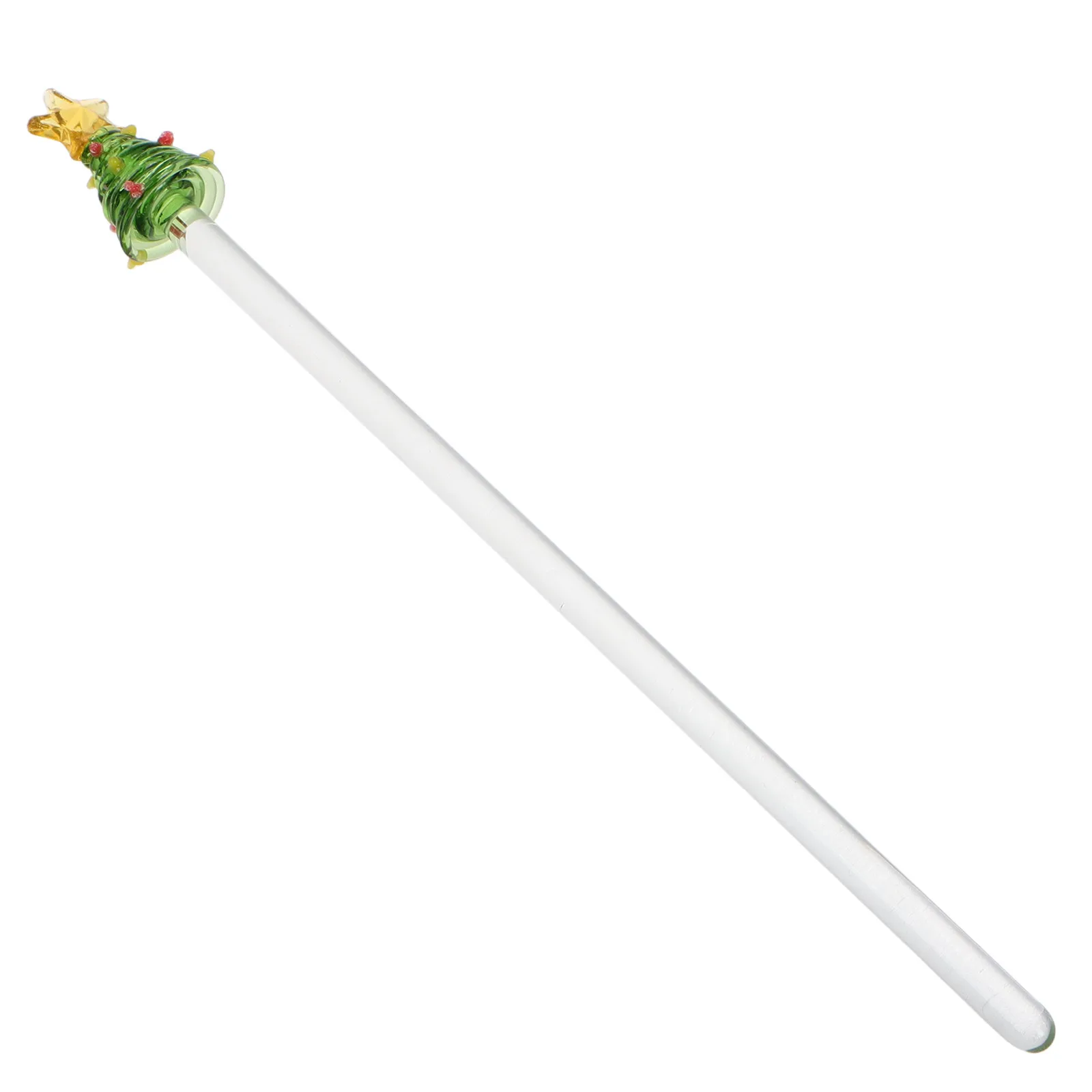 Christmas Tree Glass Drink Stirrers Long Handle Festive Cocktail Swizzle Sticks for Coffee Juice Bar Party Beach Party Stirrers