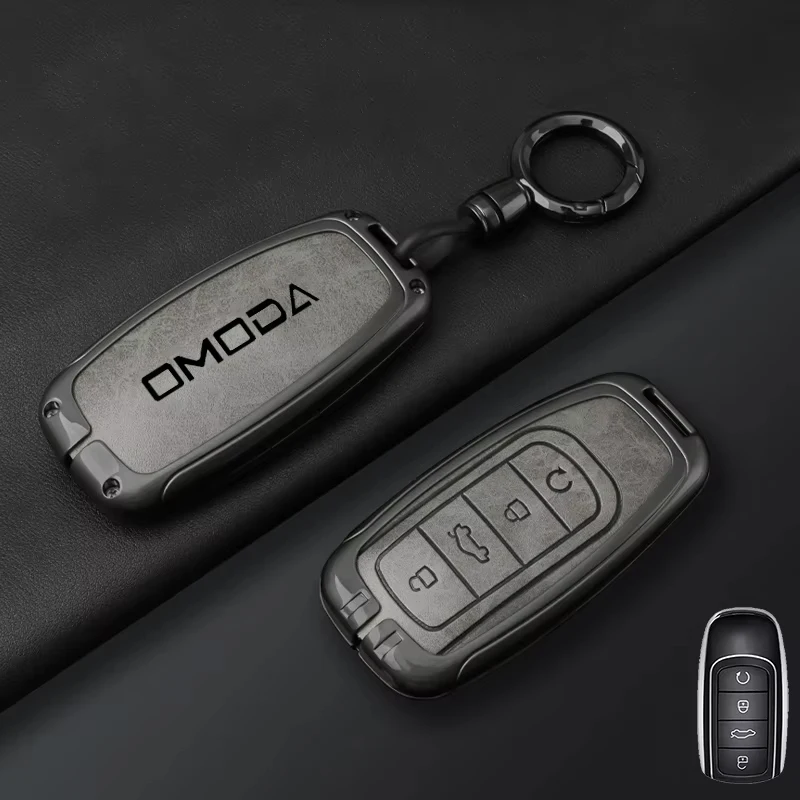 Zinklegierung Leder Autoschlüssel-Hülle Schlüsselanhänger für Chery Omoda 5 9 7 C5 C7 E5 Phev 2025 2026 2024 Auto-Innenausstattung Zubehör – Detail 3