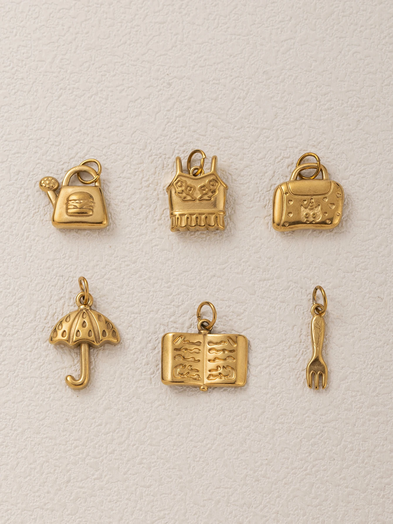 Edelstahl Modischer Einfacher Und Beliebter Hamburger-Kessel Kleiner Blumenanhänger DIY-Anhänger Charms Für Schmuck – Detail 3