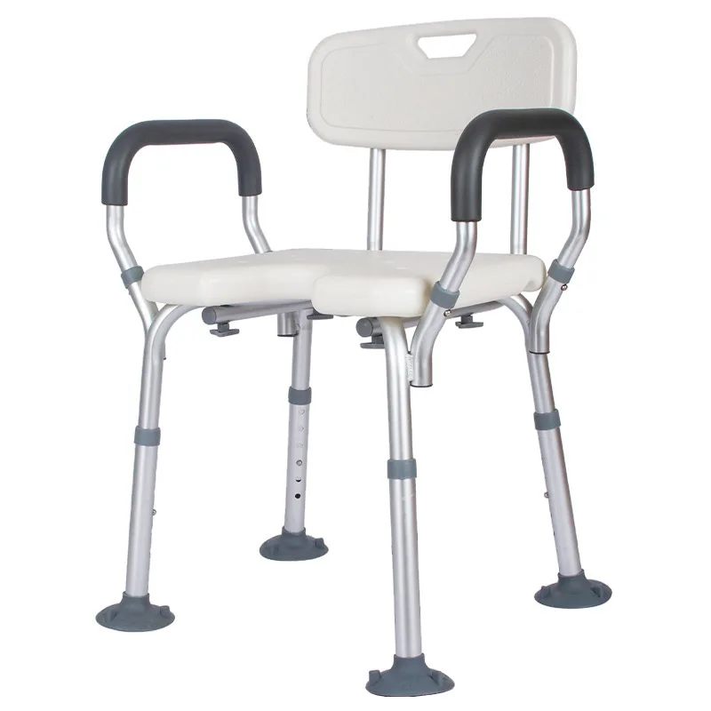 Elderly Foldable Portable Shower Toilet Commode Chair Aluminum Alloy Non Slip Bathroom Mobility Aid