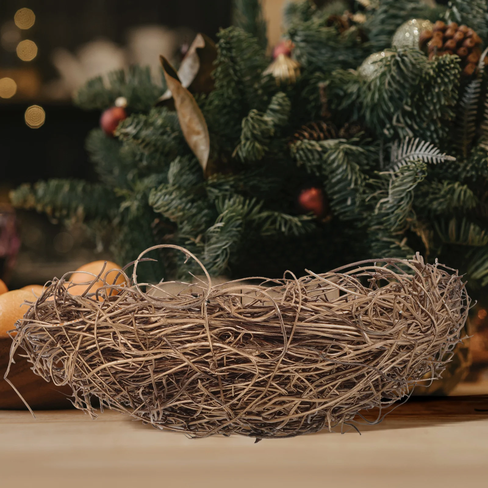 

Rattan Bird Nest Faux Spring Garden Incubator nament Home Party Craft Project Photo Props Easter Christmas Decorative