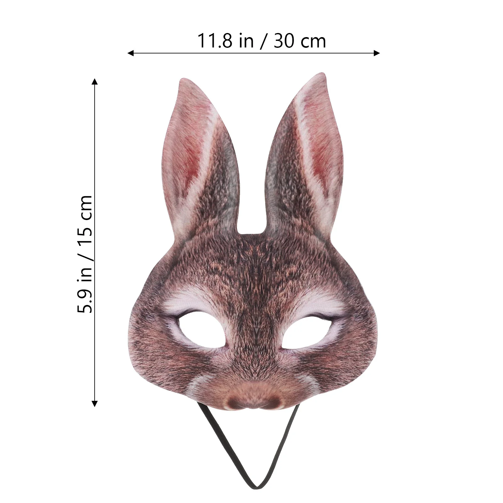 نصف قناع أرنب خفيف الوزن مادة إيفا مريحة للتنفس حفلة تنكرية كرنفال عيد الفصح قناع بني أرنب
