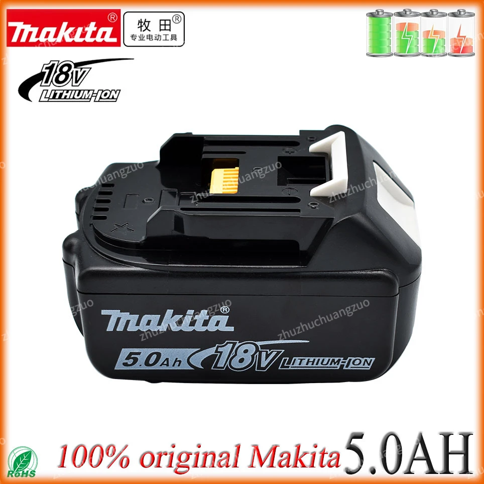 

Оригинальный аккумулятор Makita, 18 в, 5000 Ач, Ач, со встроенной литий-ионной сменной батареей LXT, BL1860B, BL1850, Makita, аккумулятор для электроинструмента