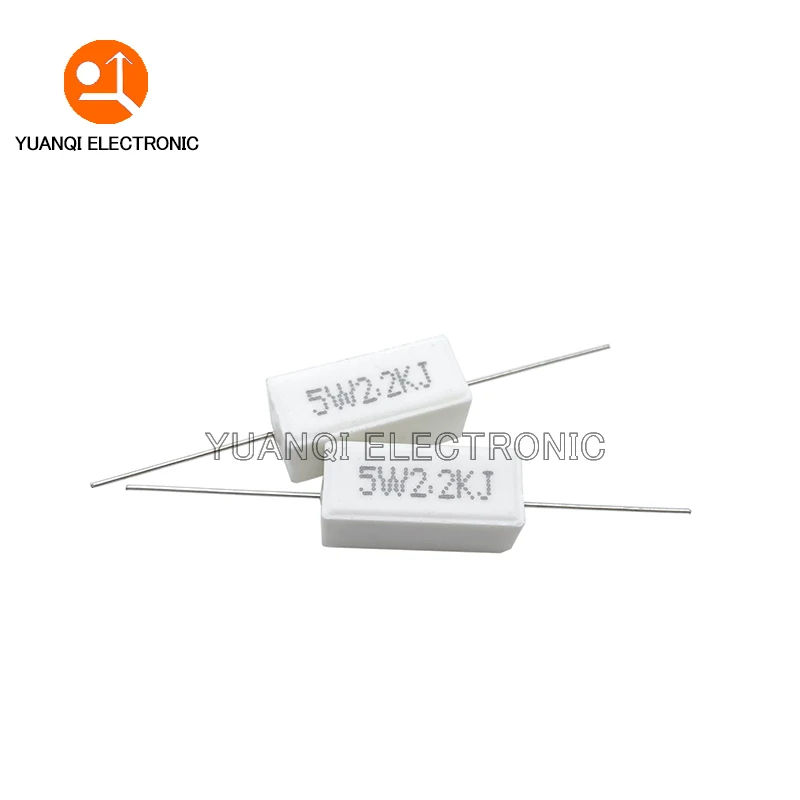 10PCS 5W 5% Cement Resistor Power Resistance 0.1R-100K 1R 2.7R 10R 43R 470R 0.15 0.25 0.47 0.68 1 3 10 12 22 27 47 100 500 ohm