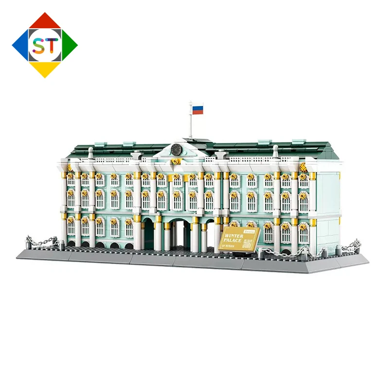 WG5244 World Famous Architectural Model Series St. Petersburg Winter House Collection Educational Assembly Block Toy Boy Gifts