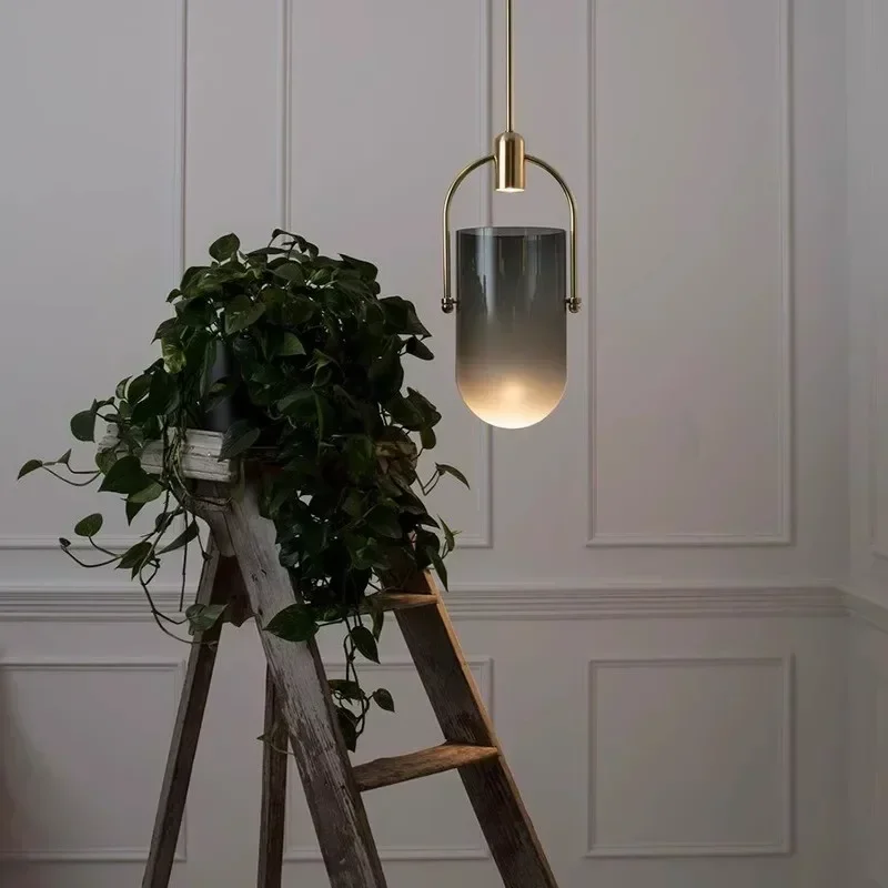 TechHPLED Restaurant Pendant Light Nordic Creative Glass Pendant Light Modern Model Room Hotel