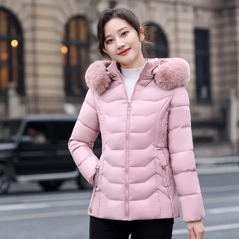 2024 New Winter Jacket Women Parka Fashion Long Coat Wool Liner Hooded Parkas Slim with Fur Collar Warm Snow Wear Padded Clothes