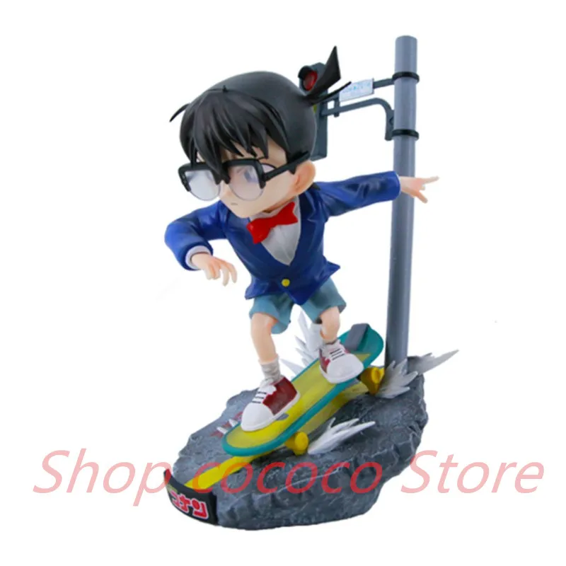 Detective Conan Series Edogawa Conan 1/4 Skateboard Football Style Figure Model Ornament New Year Gifts for Friends$Anime Fans