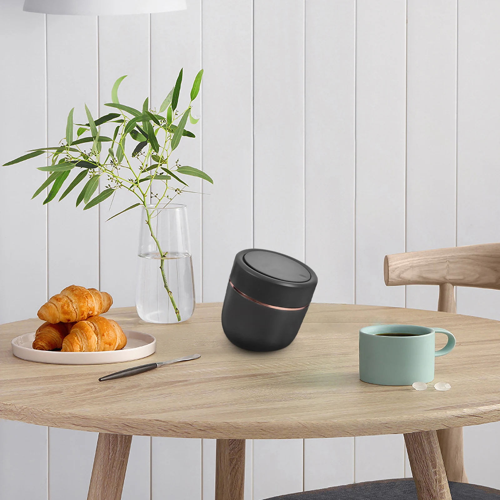 

Plastic Small Desktop Trash Can Press Lid Compact Garbage Container Mini Rubbish Bin Tabletop Waste Storage Holder