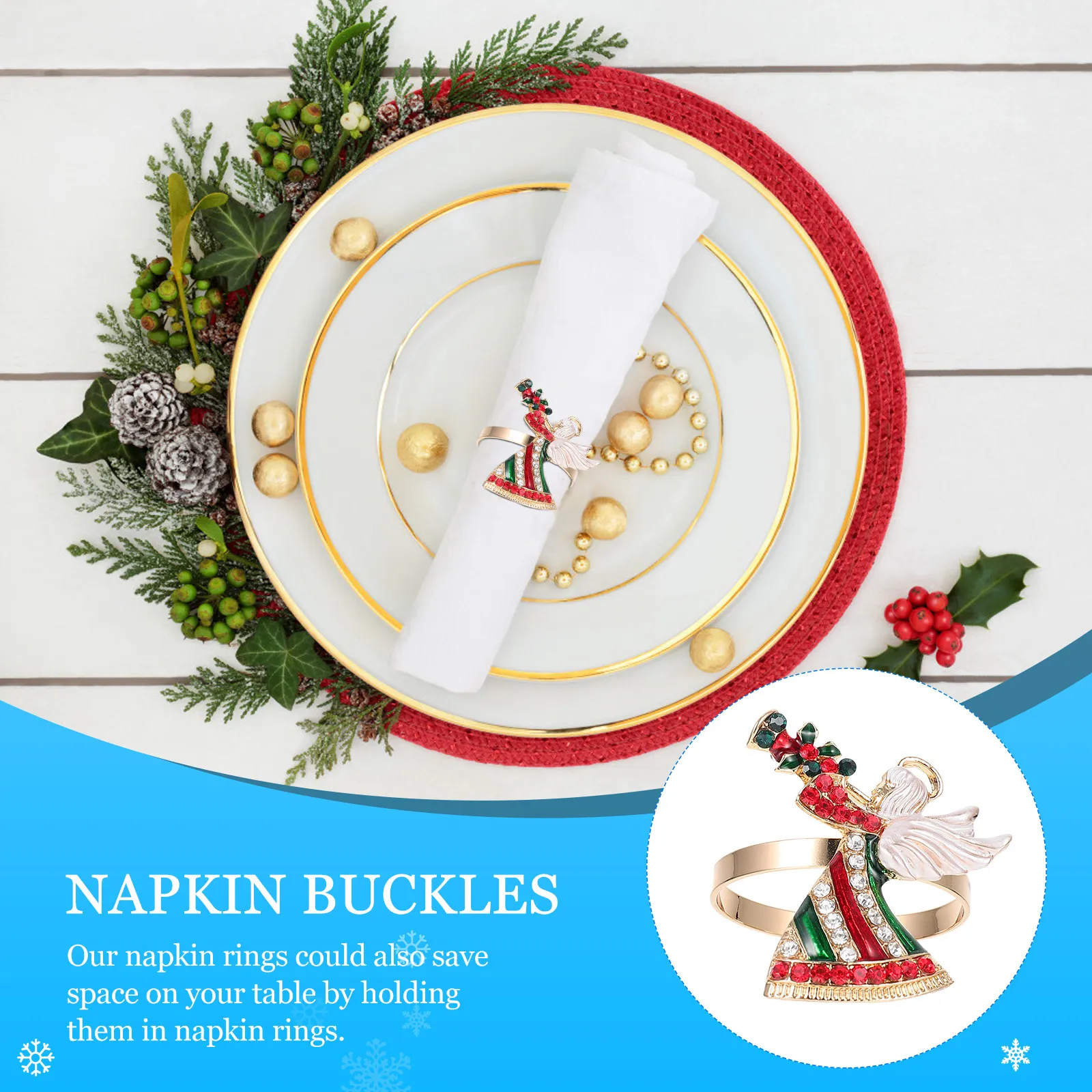 Christmas Napkin Holder Set of 4 – Festive Table Decor, Practical & Cost-Effective Holiday Accessories