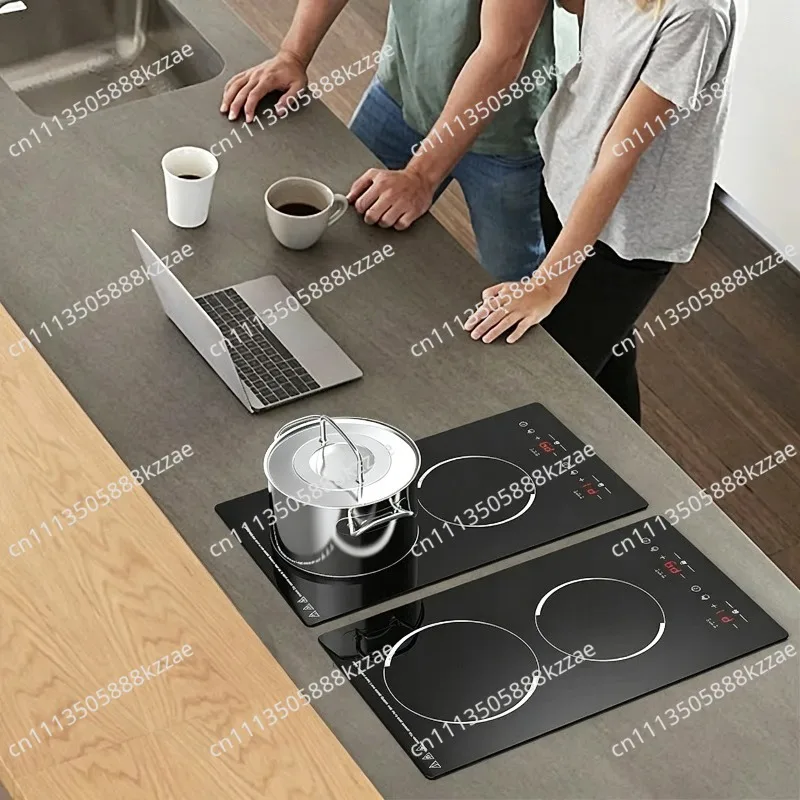 110V/220V Desktop Double-head Induction Cooker, Built-in Electric Ceramic Stove, High-power Double Burner