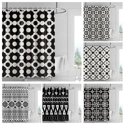 Home decoration shower curtains bathroom waterproof curtain fabric Living Room Modern Nordic Modern geometric pattern simple
