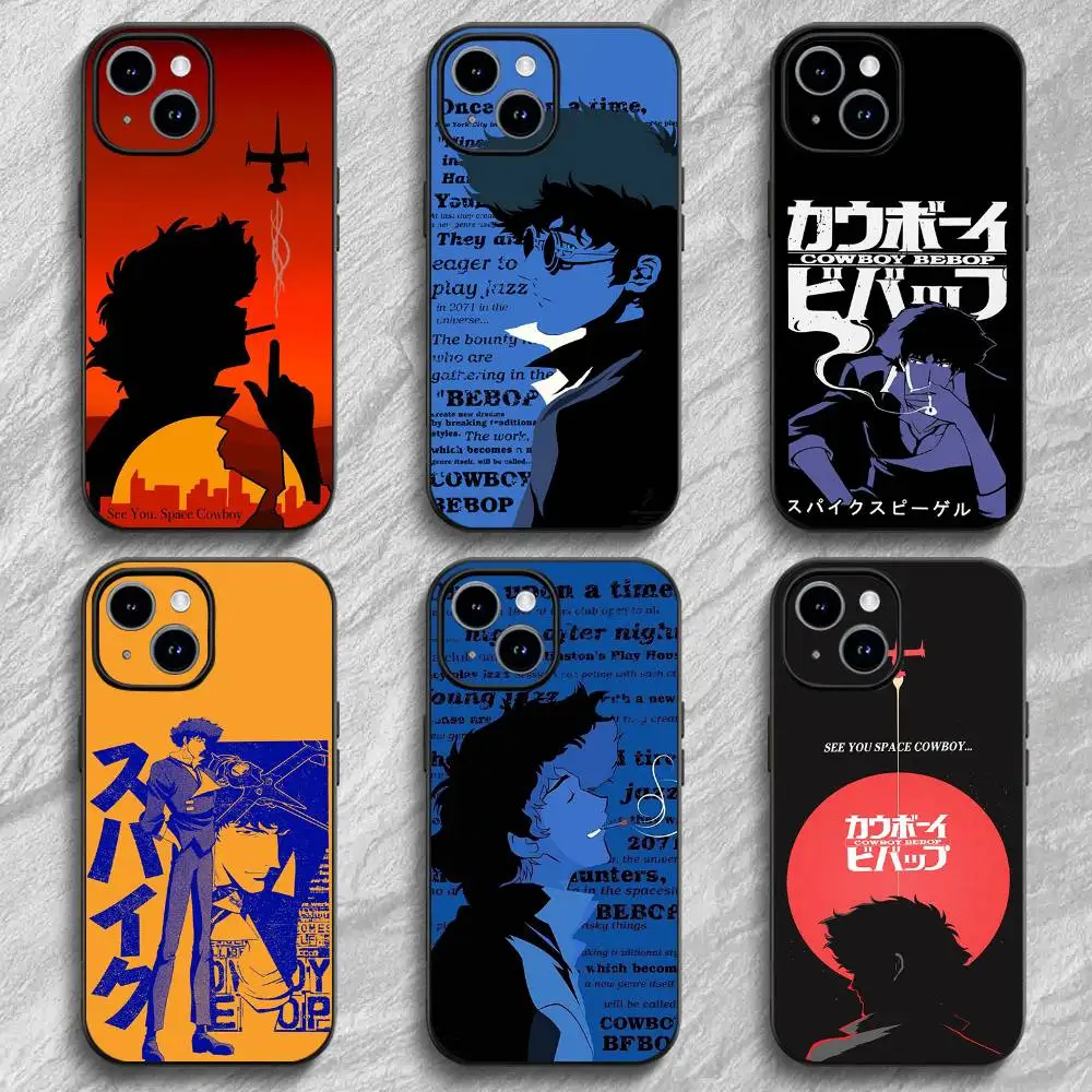Funda de teléfono C-Cowboy Bebop para 17 12 13 14 15 16Pro Max Mini Classic Plus fuerte atracción magnética